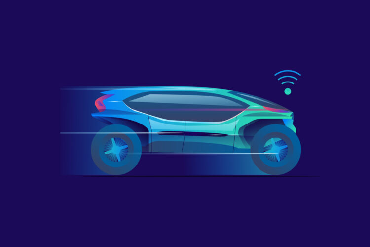 Blueprint of electric car